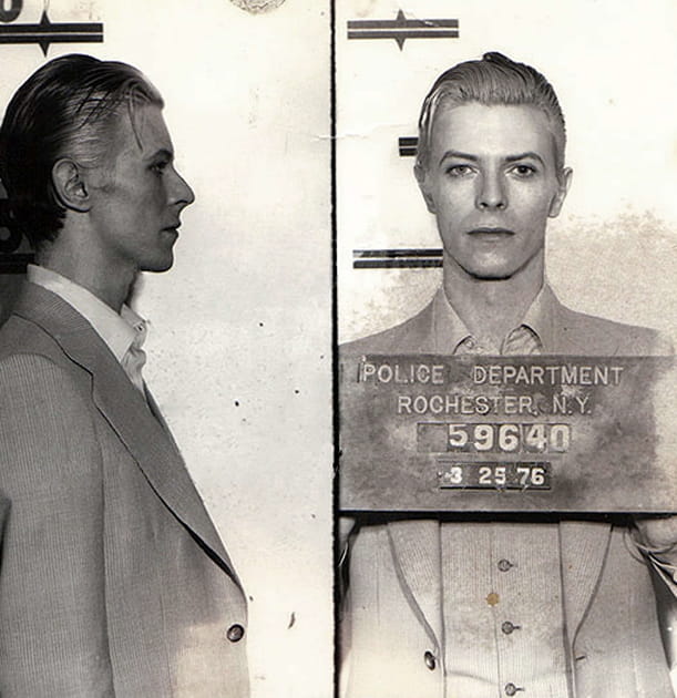 Mugshot à Rochester: Bowie est arrêté en 76 avec Iggy Pop pour possession de marijuana