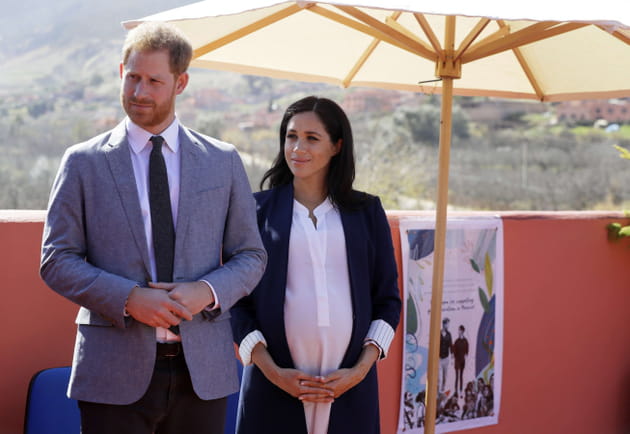 Le prince Harry et Meghan Markle en visite dans la ville d'Asni au Maroc, 24&nbsp;f&eacute;vrier 2019.