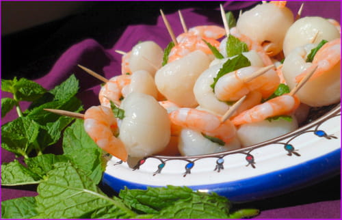 Amuse-bouches litchi-crevette