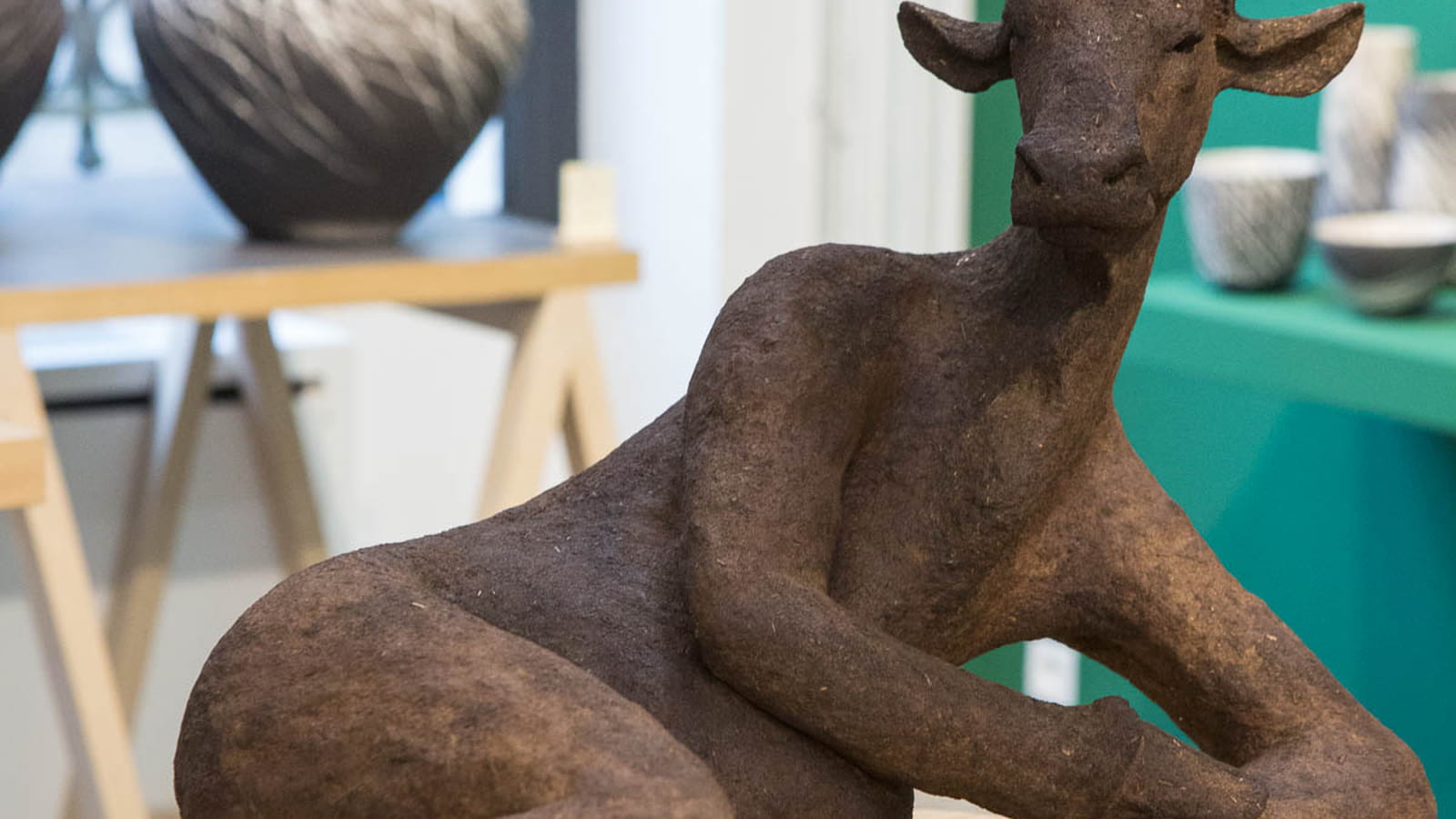 Sculpture en bouse de vache 