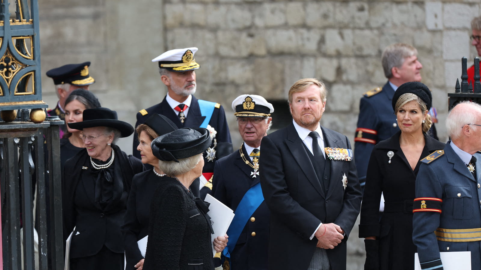 Letizia et Felipe d'Espagne, Margrethe II du Danemark, Silvia et Carl Gustaf de Suède, Willem Alexander et Maxima des Pays-Bas