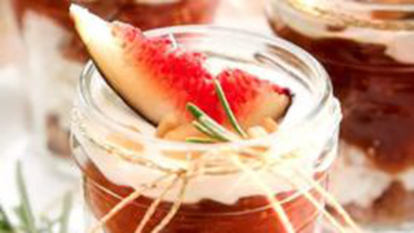 Petits pots enneigés à la Confiture Figue INTENSE Bonne Maman