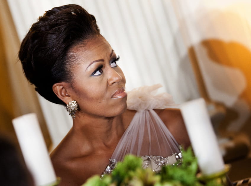 La coiffure r&eacute;tro de Michelle Obama