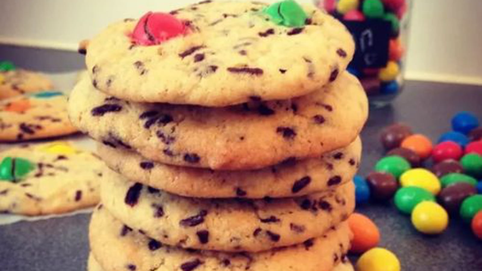 Cookies aux M&M's pailletés