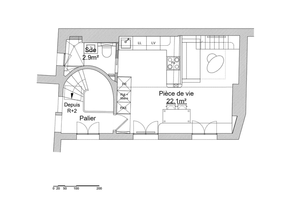 Le plan du 1er niveau apr&egrave;s travaux