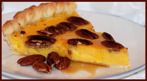 Tarte au potiron, sirop d'érable et noix de pécan