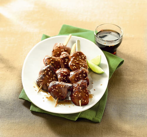 Foies de volaille en yakitori