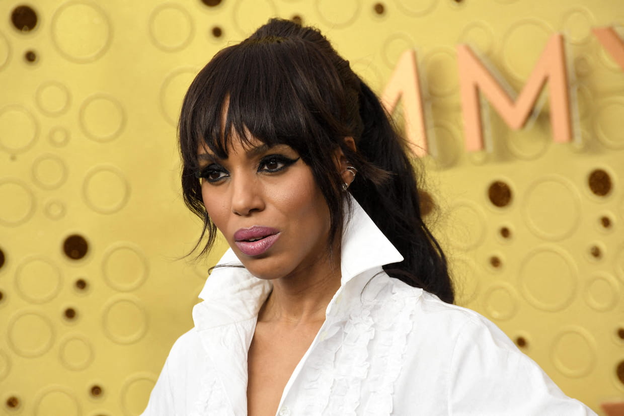 Frange Rideau Queue De Cheval La frange déstructurée façon rideau de Kerry Washington