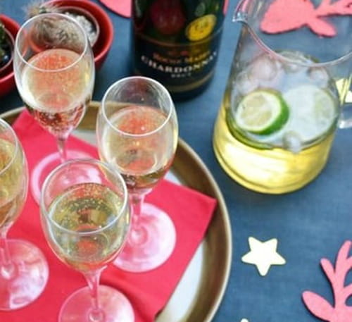 Soupe de champagne pétillante