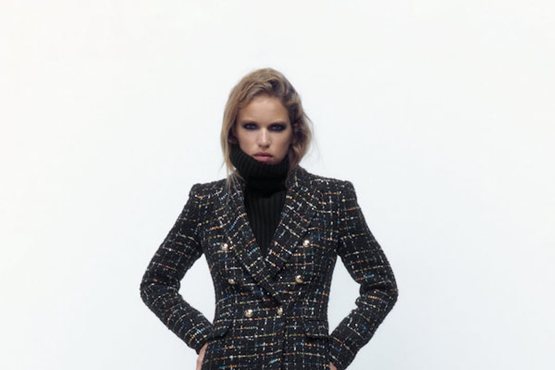 Blazer avec boutonnage crois?� ?� texture