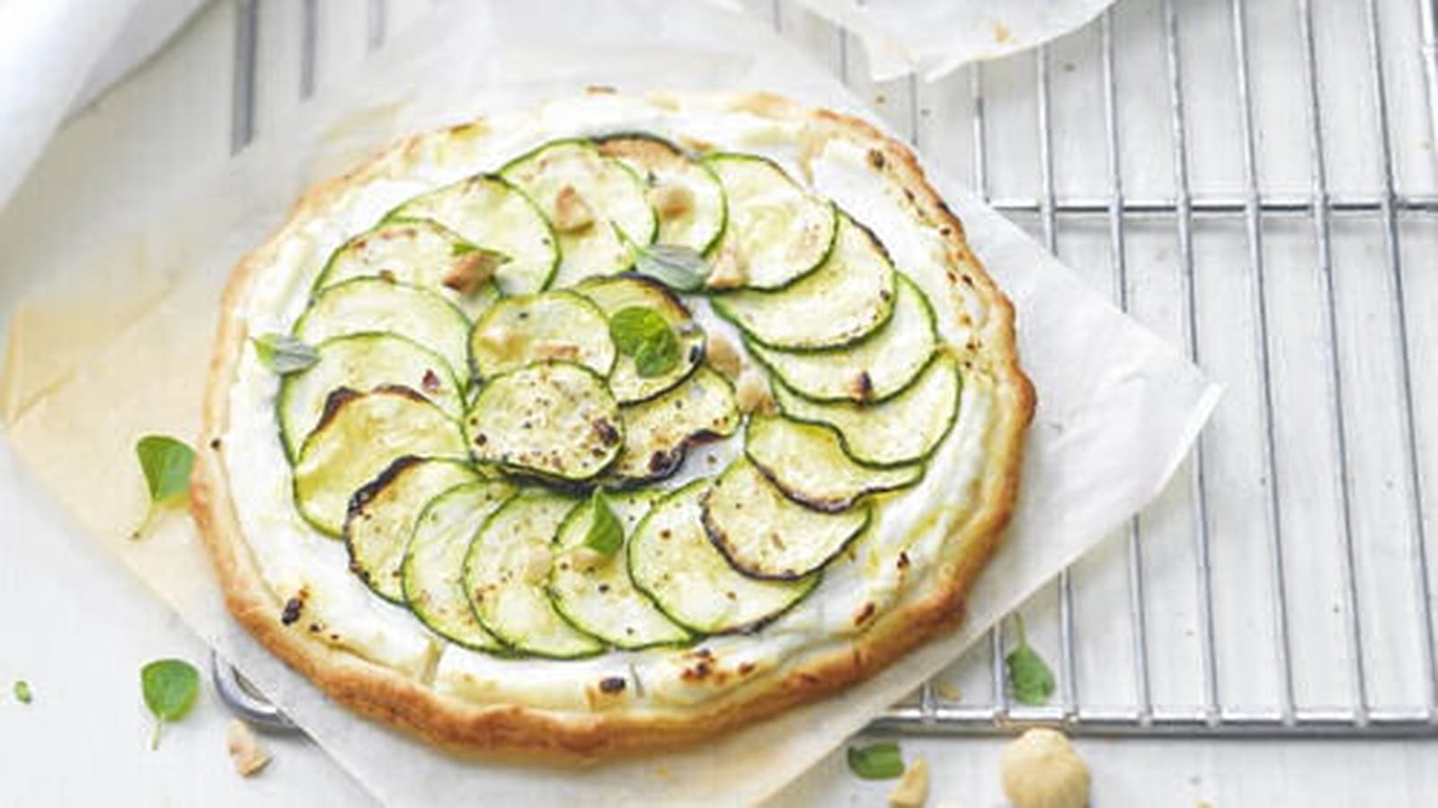 Tarte fine aux courgettes et au chavroux
