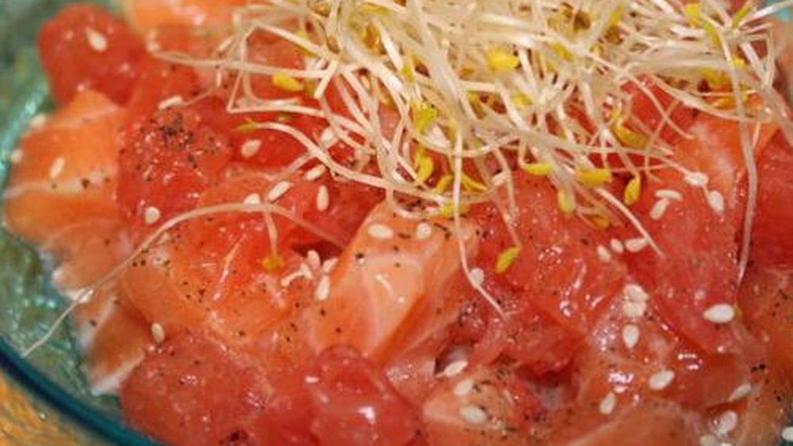 Tartare saumon, pamplemousse, citron