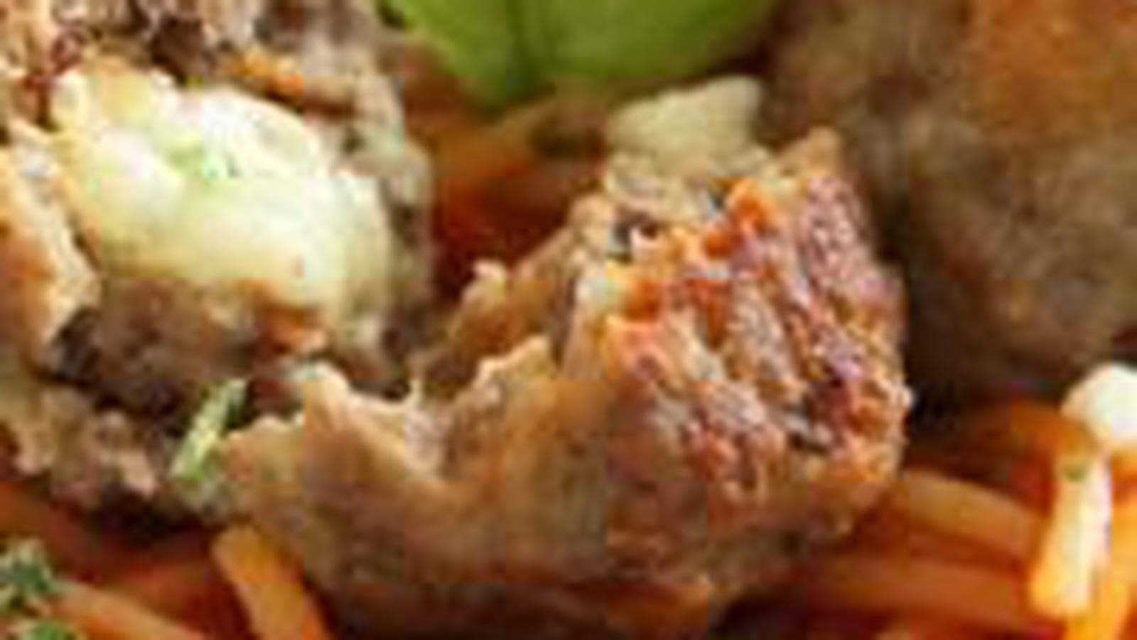 Spaghetti boulettes mozzarella