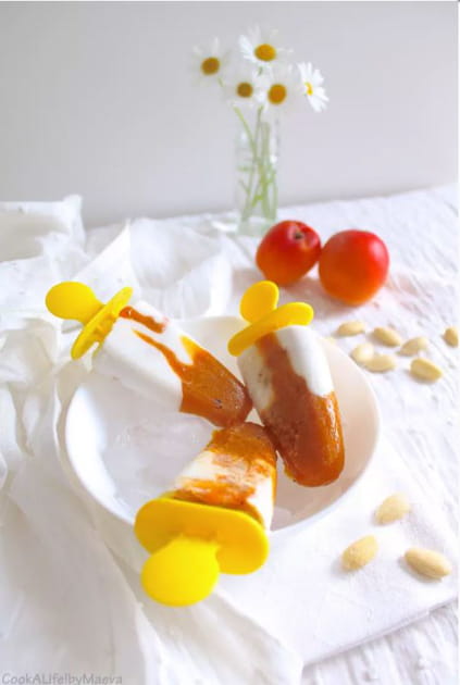 Esquimaux abricot et cr&egrave;me d'amandes (vegan, sans lactose)