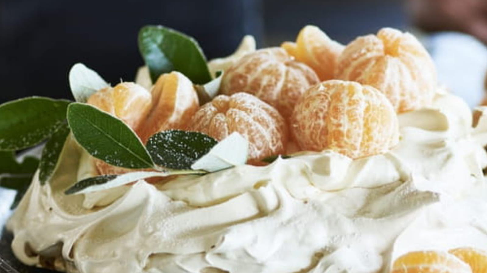 Pavlova au sorbet clémentine