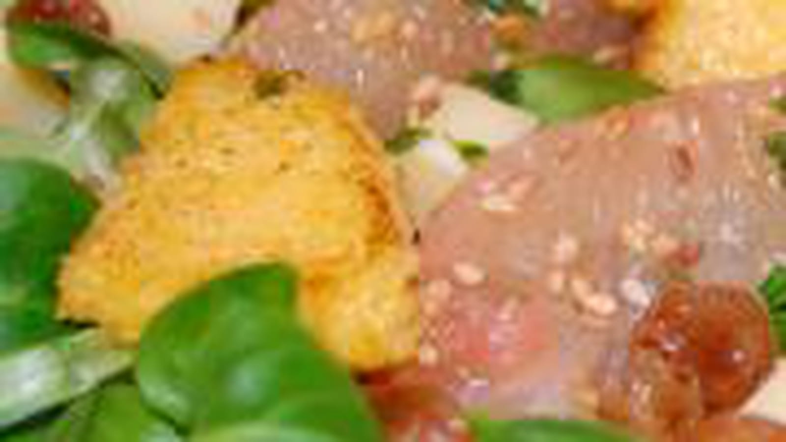 Salade de mâche aux pamplemousses et polenta