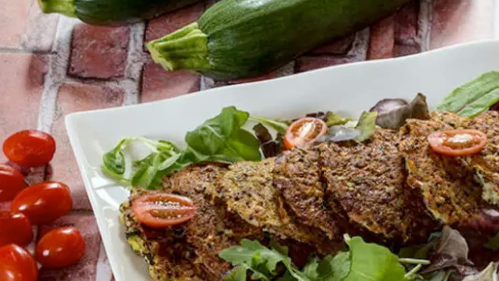 Galettes de courgette, trio de quinoa et basilic