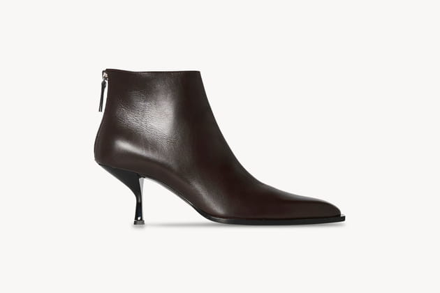 Bottines en cuir marron