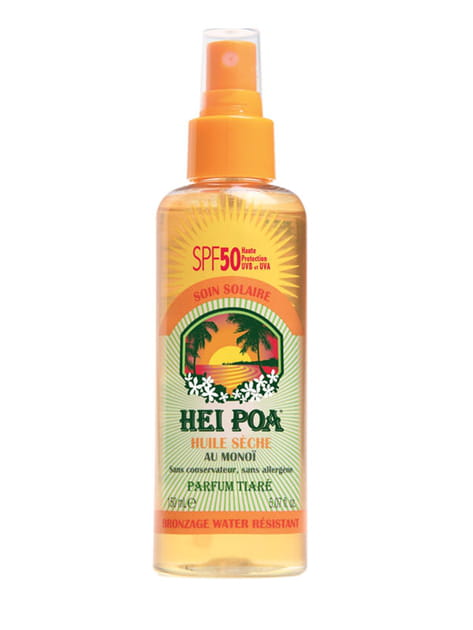 Huile s&egrave;che au mono&iuml; SPF 50&nbsp;Hei Poa