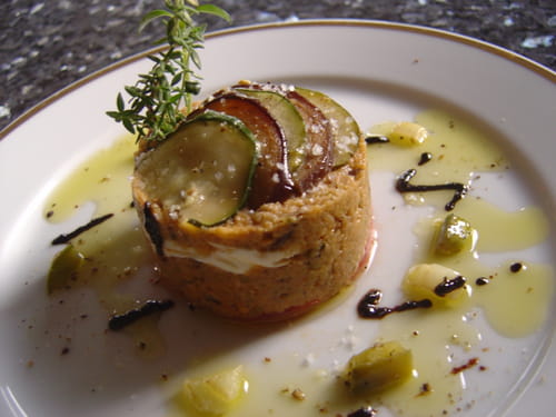 Surprise d'aubergine à l'oeuf poché