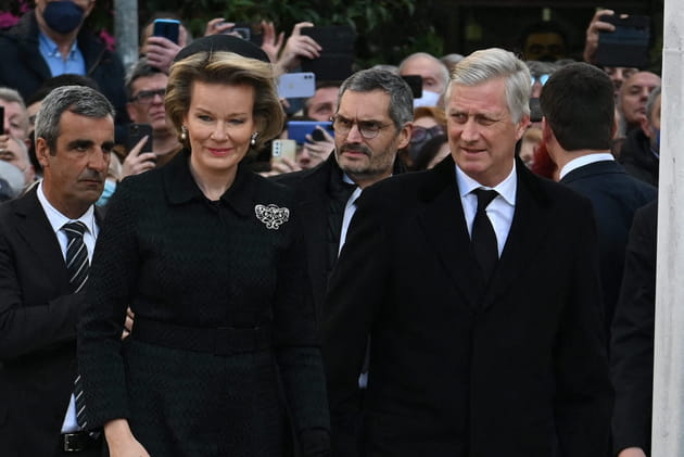 Mathilde de Belgique et le roi Philippe aux obsèques de Constantin II de Grèce