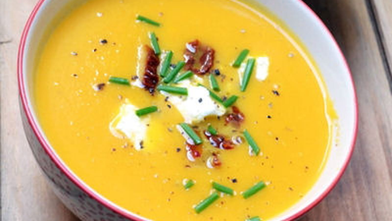 Crème de potiron au chèvre frais