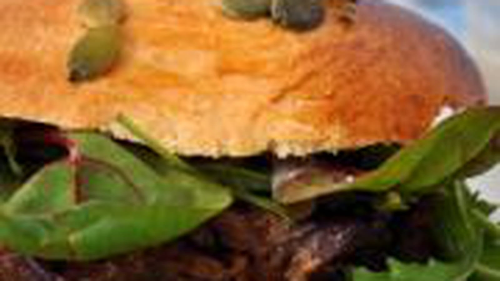 Burger confit de canard, crème d'ail rose de Lautrec