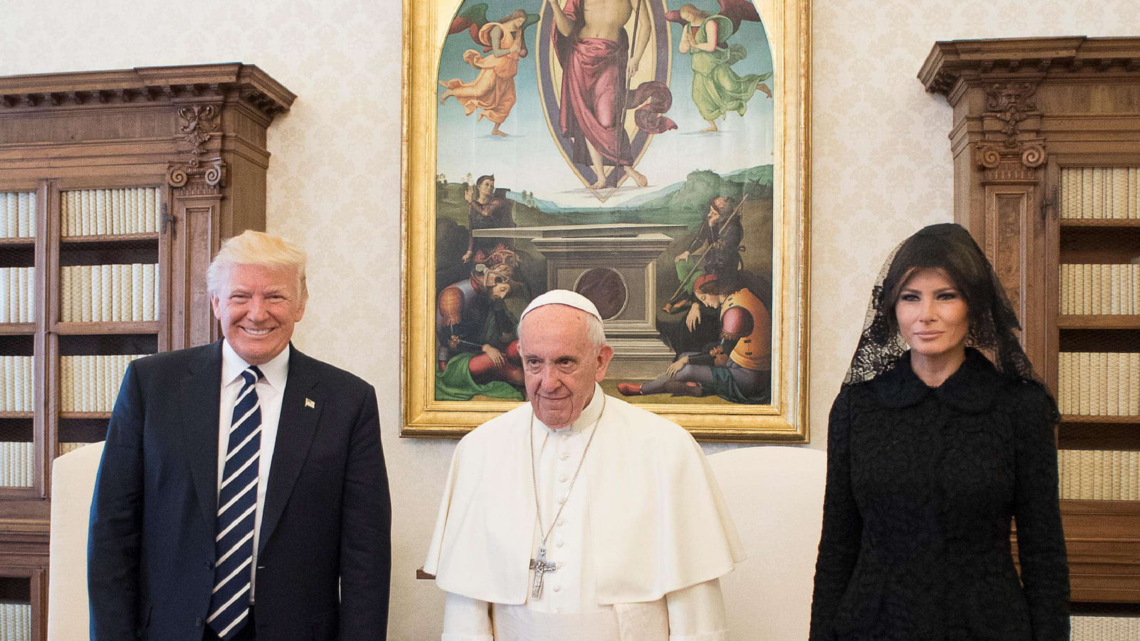 Donald et Melania Trump, le Pape François