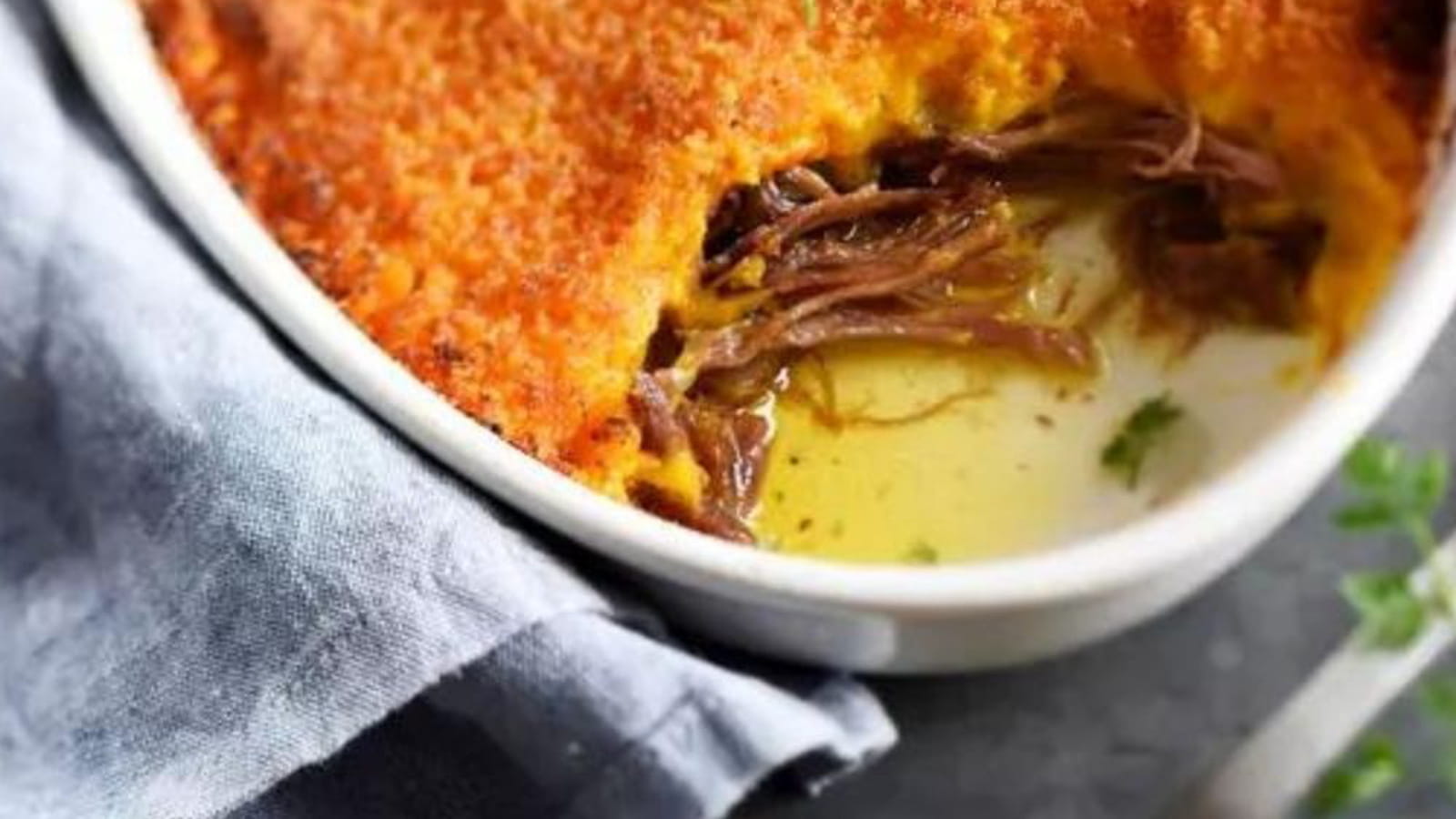 Gratin de potimarron au confit de canard