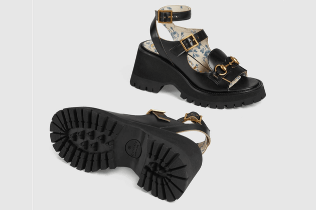 Sandales en cuir noir de Gucci