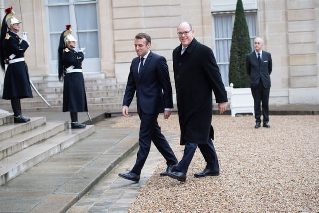Emmanuel Macron et Albert de Monaco à l'Elysée