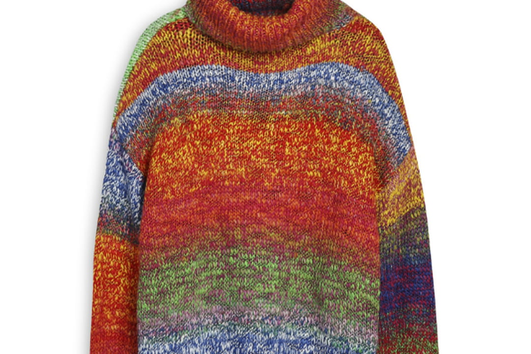 Pull col roulé oversize en maille - Blanc - Multicolore - FEMME | H&M FR