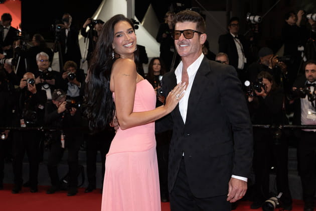 Le chanteur Robin Thicke et sa femme April Love Geary au Festival de Cannes