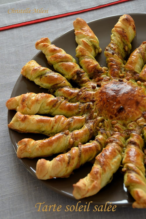 Tarte soleil au pesto et aux pignons de pin
