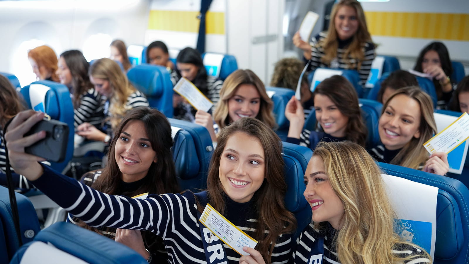 Selfie à bord de l'avion