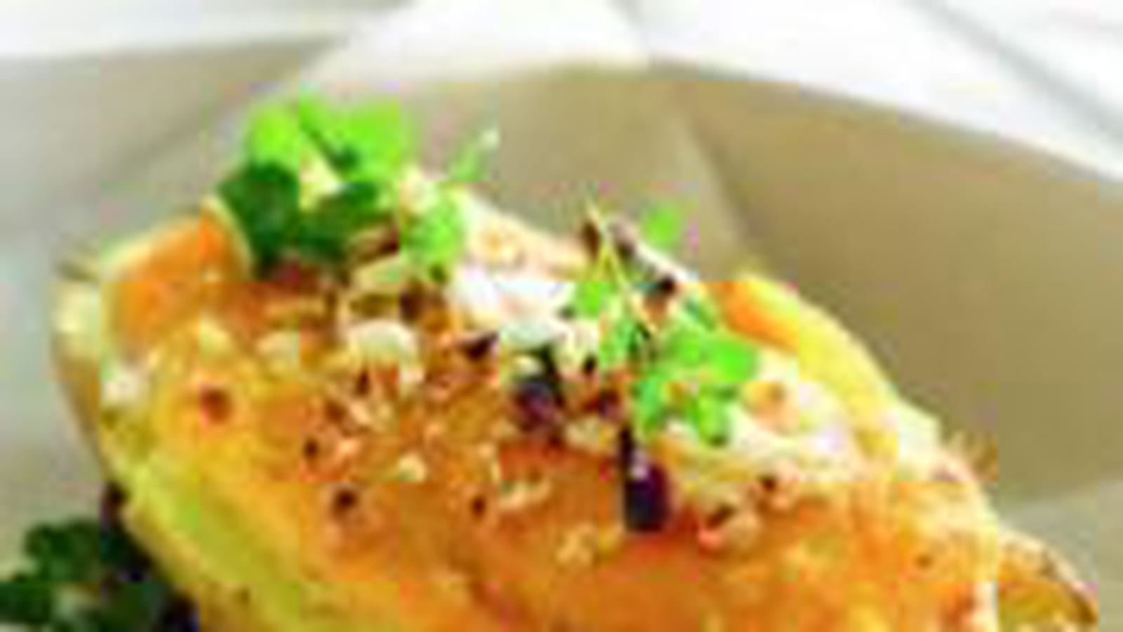 Pommes de terre farcies, potiron noisettes