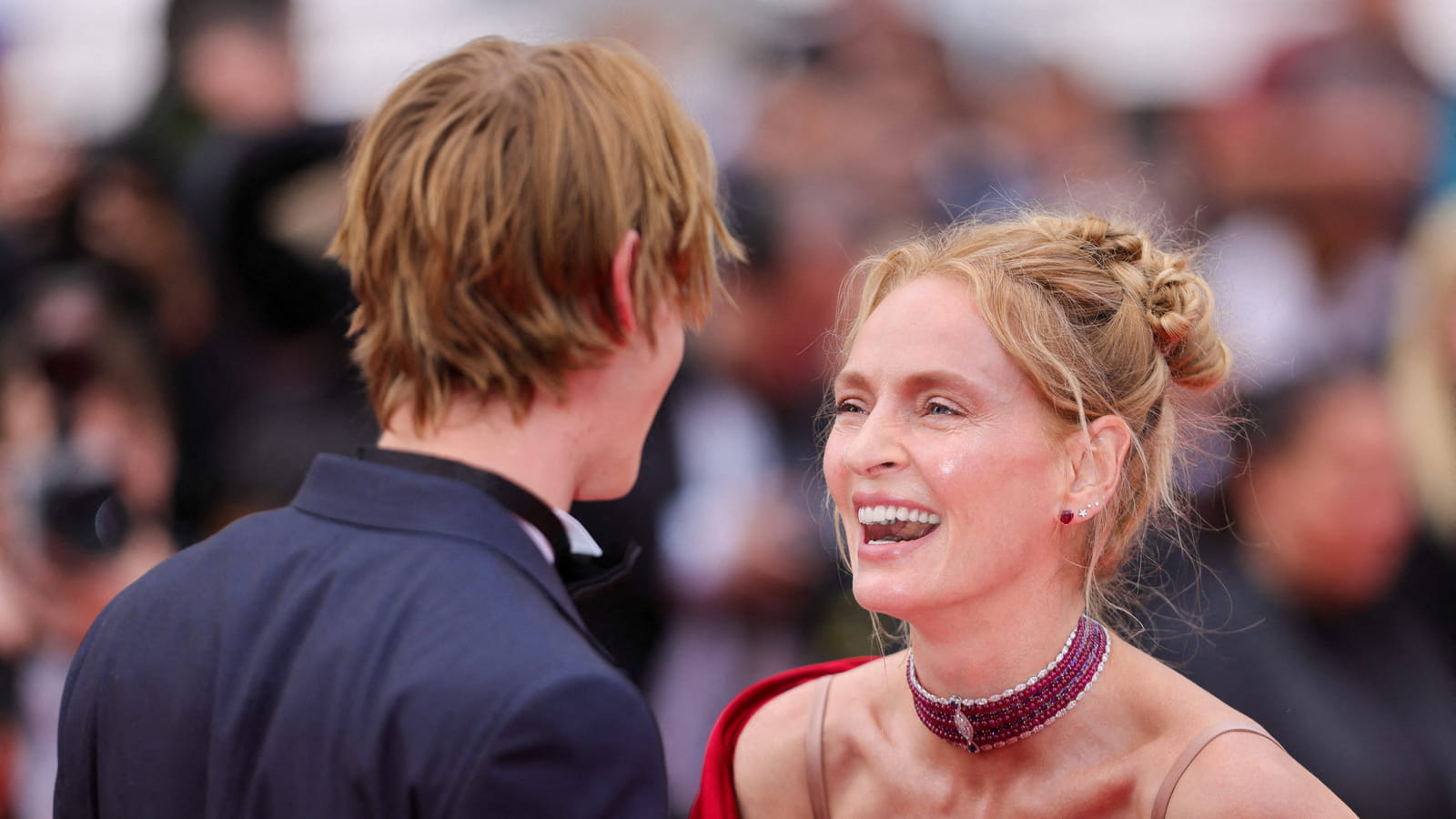 Uma Thurman et son fils Levon Roan Thurman-Hawke