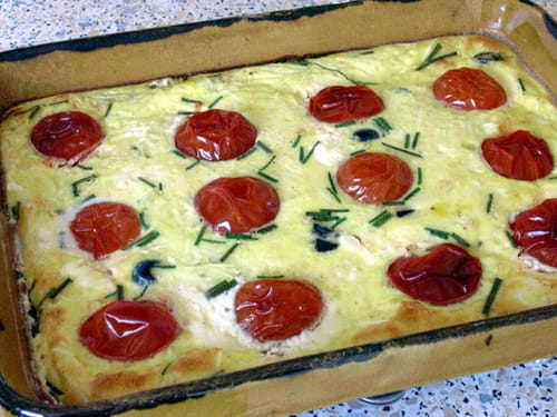 Flan aux tomates et fromage de chèvre