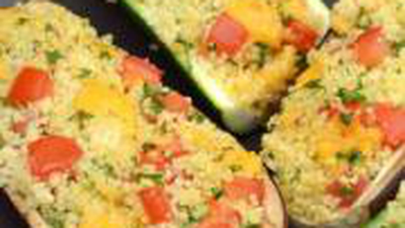 Aubergines et courgettes farcies au boulgour