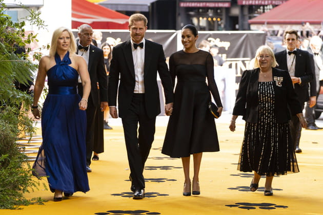 Le prince Harry et Meghan Markle &agrave; la premi&egrave;re du film "Le Roi Lion" &agrave; Londres, 14&nbsp;juillet 2019.