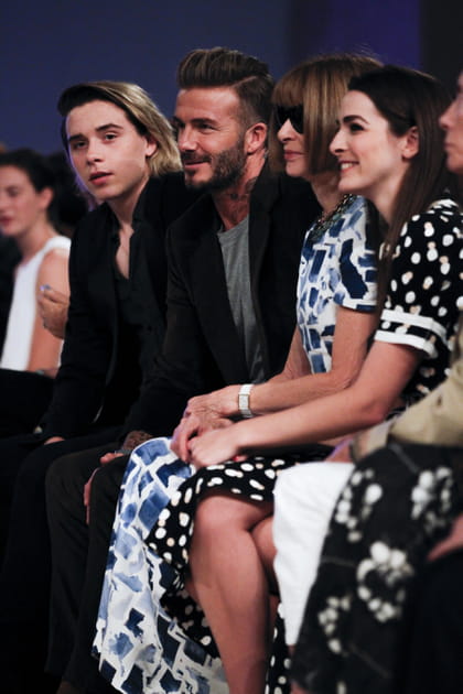 Brooklyn Beckham, David Beckham et Anna Wintour
