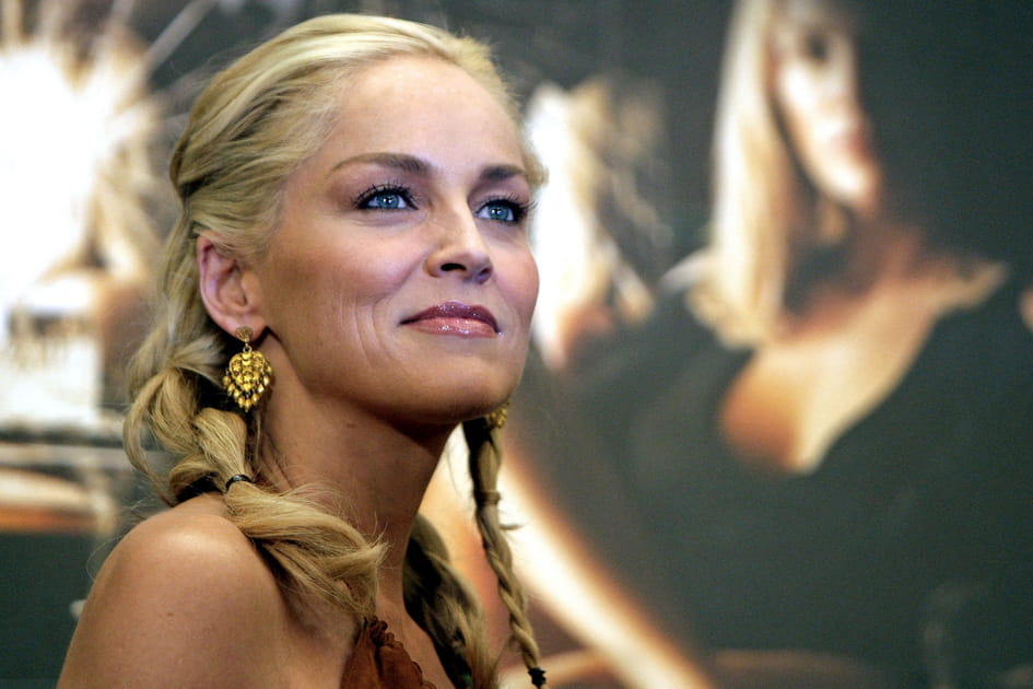 Sharon Stone, charmante avec ses nattes loose