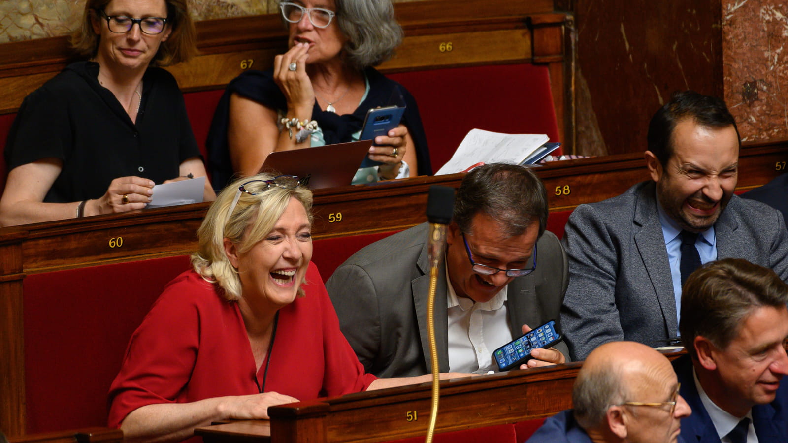 Marine Le Pen,  Louis Aliot et Sébastien Chenu 