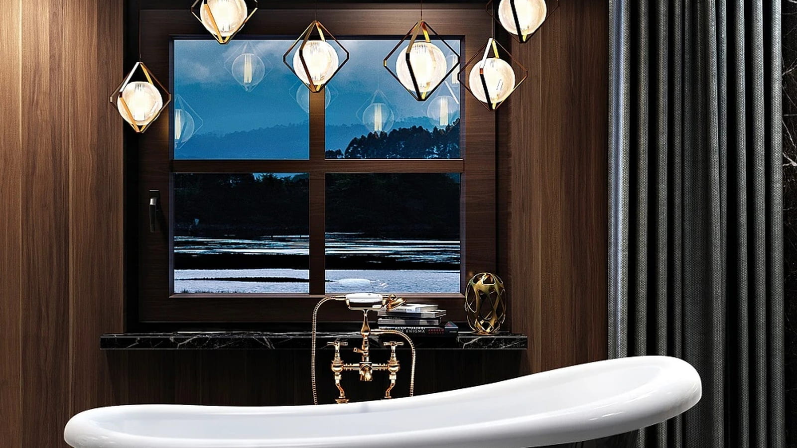 Une baignoire îlot glamour 