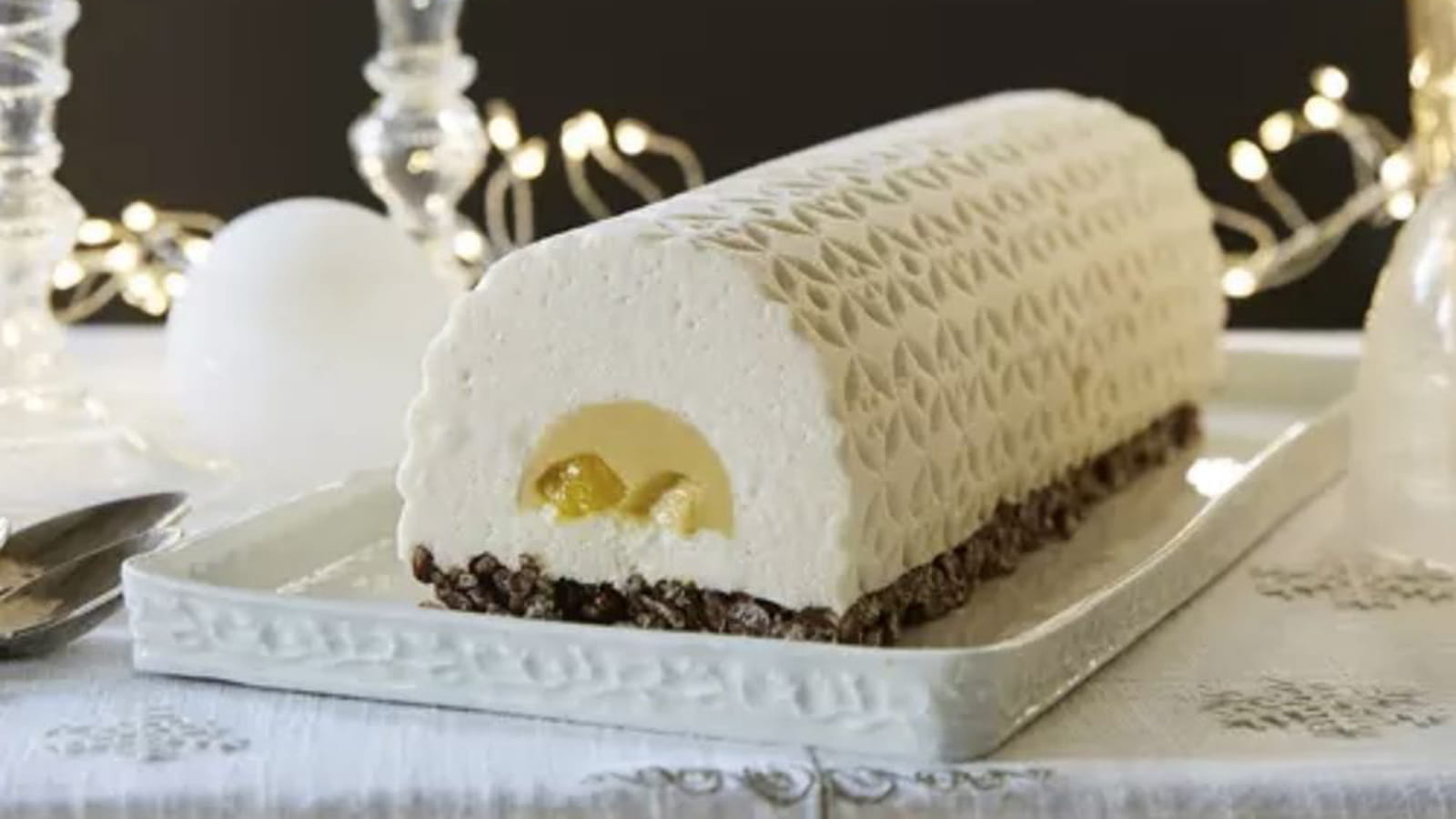 Bûche de Noël exotique à la coco sans lactose