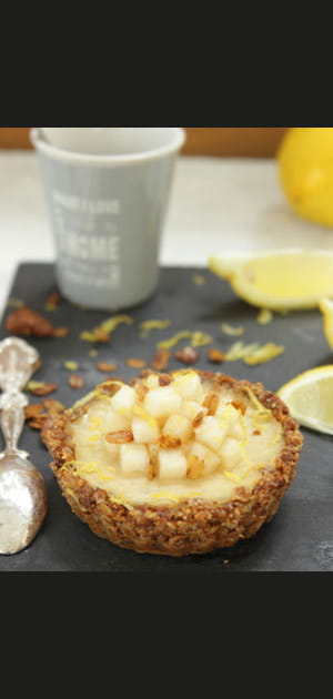 Tartelette citron poire au muesli Vegan