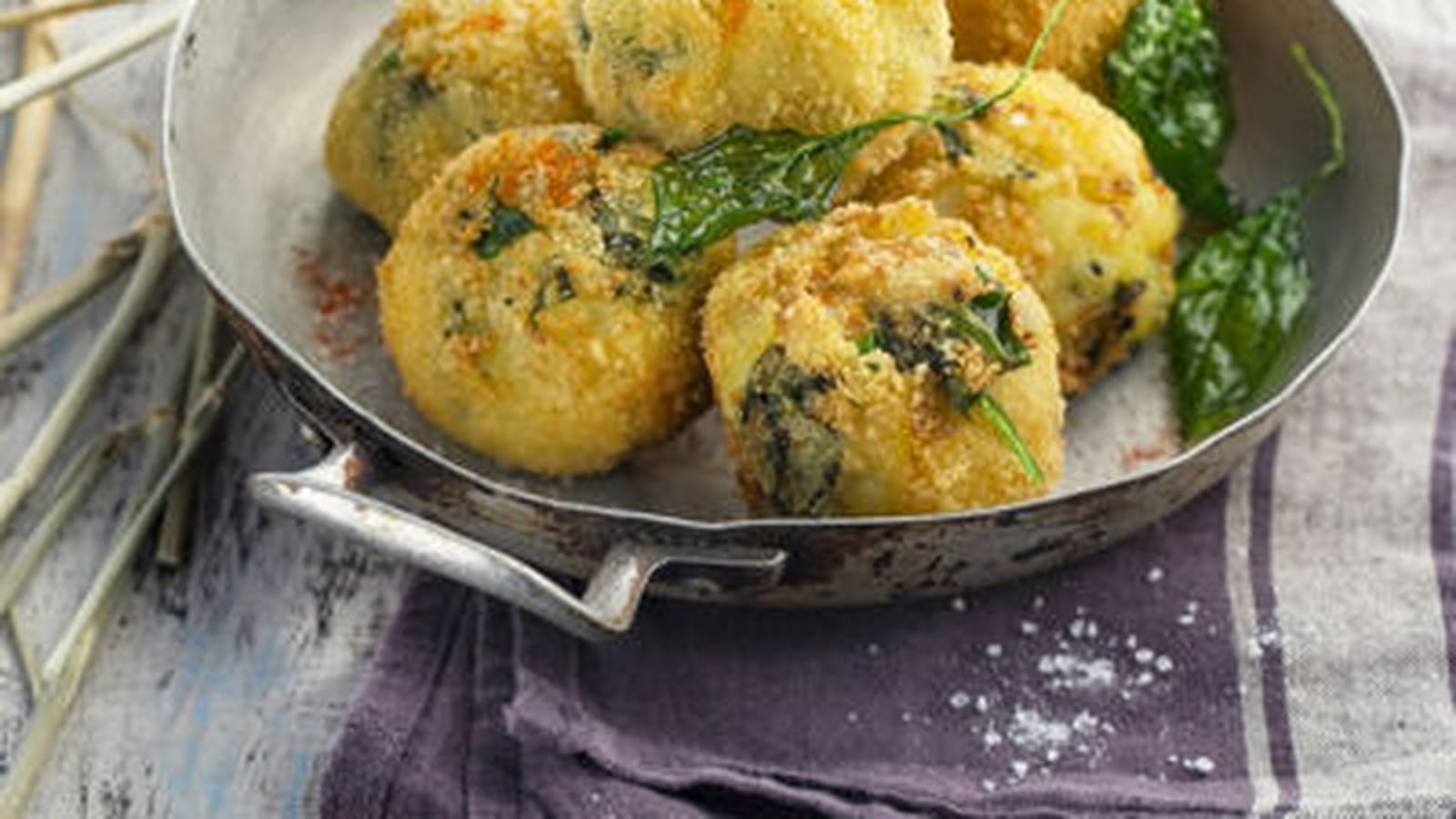 Boulettes pomme de terre épinard et crème parmesan