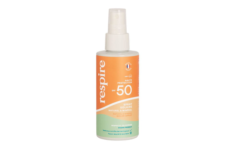 Spray solaire naturel &amp; min&eacute;ral SPF 50, Respire