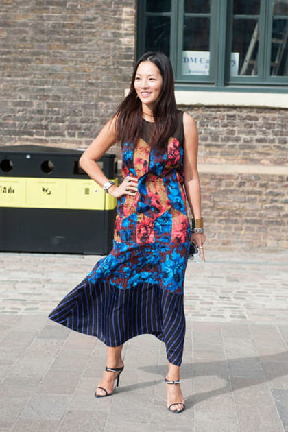 Street looks fashion week Londres : colorful