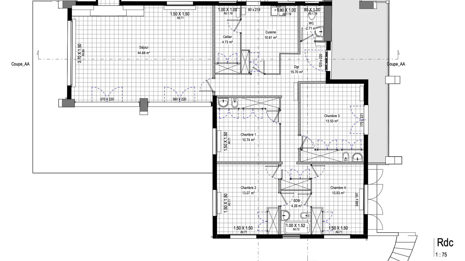 Plan rez-de-chaussée existant 
